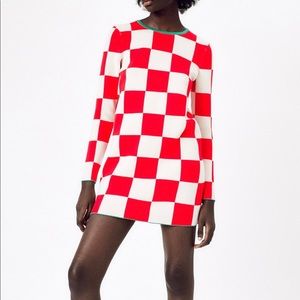 Zara plaid knit dress